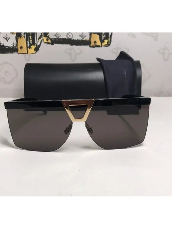 New Authentic Saint Laurent SL 537 Palace 001 – Black & Gold Shield Sunglasses main image 4